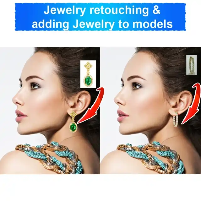 Adding jewelry images into models Professional Photo Retouching Services